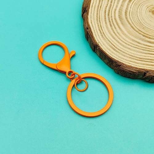 Miniatura 6 de 30 llaveros con cierre de langosta para la fabricación de joyas, broches de langosta de metal giratorios con anillos de salto, llavero plano