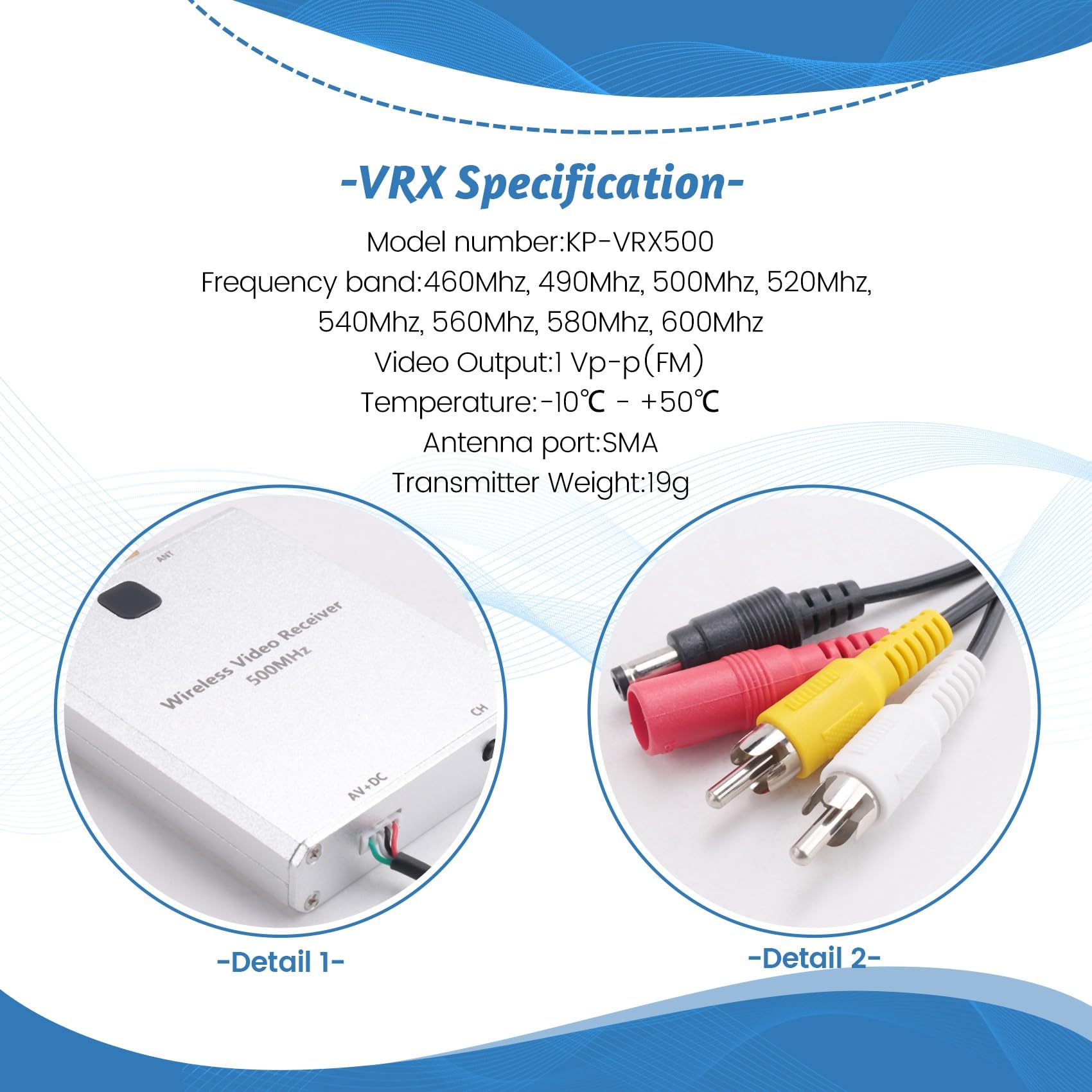 Trasmettitore Video FPV 520Mhz 20km 2W VRX 8 Canali Trasmissione Wireless Analogica