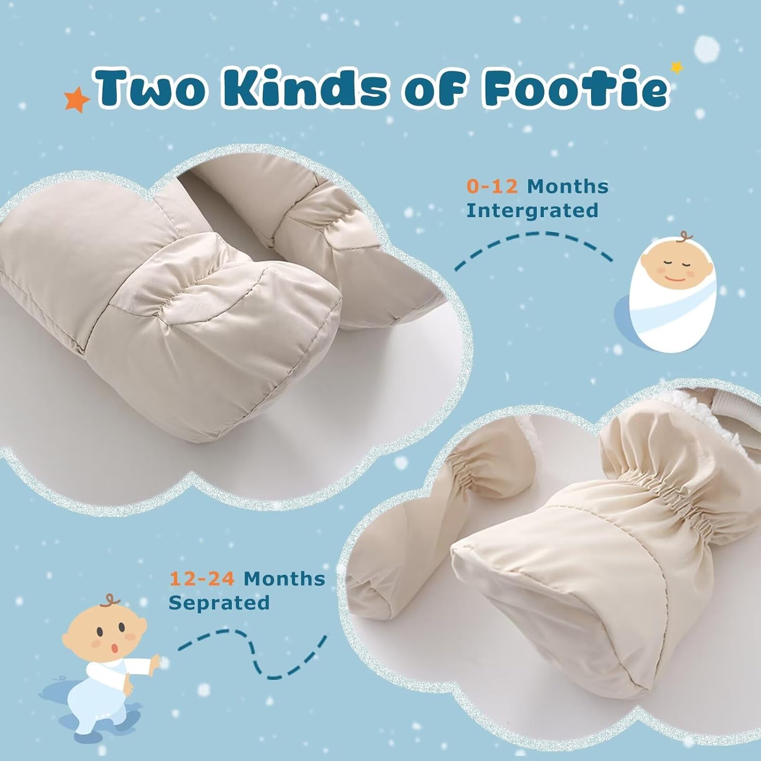 Baby Girl Boy Snowsuit Cute Down Jacket Hooded Romper Light Puffer Padded Jumpsuit Infant Winter Outwear - Image 4