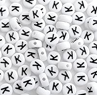 Vista 30 de 100 cuentas de letras blancas redondas de acrílico del alfabeto, cuentas de la letra L, para hacer joyas, pulseras, collares, llaveros, bricolaje