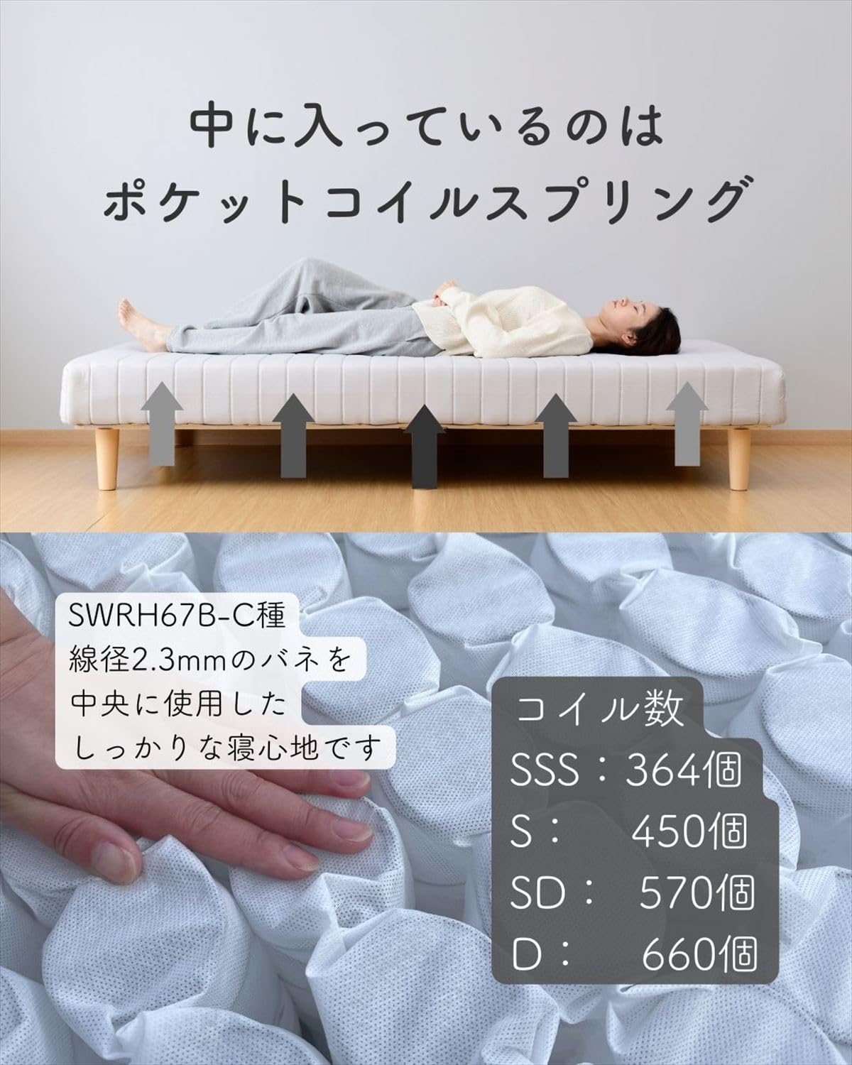 Amazon｜山善(YAMAZEN) 脚付きマットレス ベッド 体にフィットする