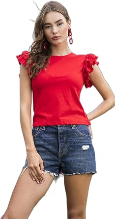 Lela Pamuklu Kollar  F rf rl  Slim Fit Bisiklet Yaka T Shirt Bayan T SH RT 5864500
