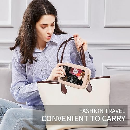 Miniatura 2 de Pinkmik Bolsa de maquillaje transparente, estuche de viaje transparente, portátil, transparente, para cosméticos, neceser de viaje, bolsa de