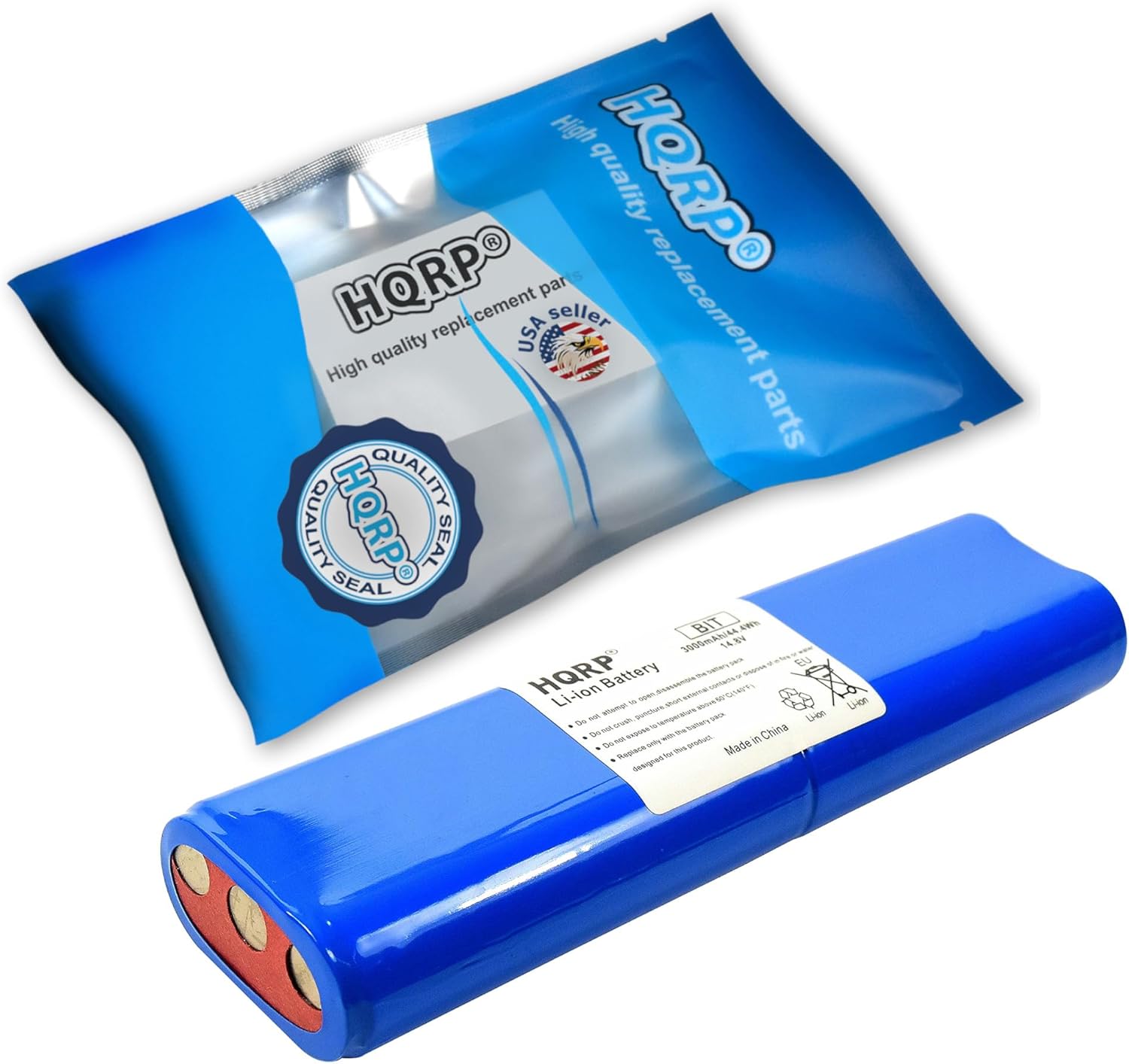 HQRP Battery Compatible with Bissell 1607381 SmartClean Robot Series 16051 1605 16052 16058 16059 1605A 1605R 1605W 1605C, 2142, 1974 19745 DIGIPRO Robotic Vacuum 14.8V 3000mAh