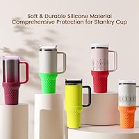 Vista 64 de Botas de silicona para Stanley, protector inferior de copa, accesorios para Stanley Quencher H2.0 FlowState Tumbler 20oz/20oz/30oz/Stanley Adventure