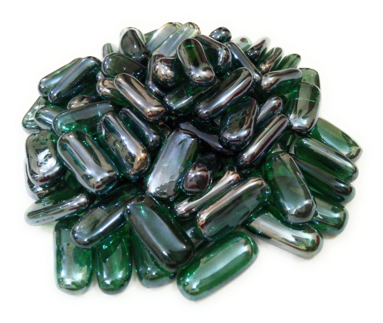 Sivananda Gems And Crafts Glass Stones Transparent Suitable for Aquariums,Wt: 490 Gm Silver Green (Long Capsulen 3 x 3 cm Approx 85 Stone) (B07DPSKLVH) Amazon Price History, Amazon Price Tracker