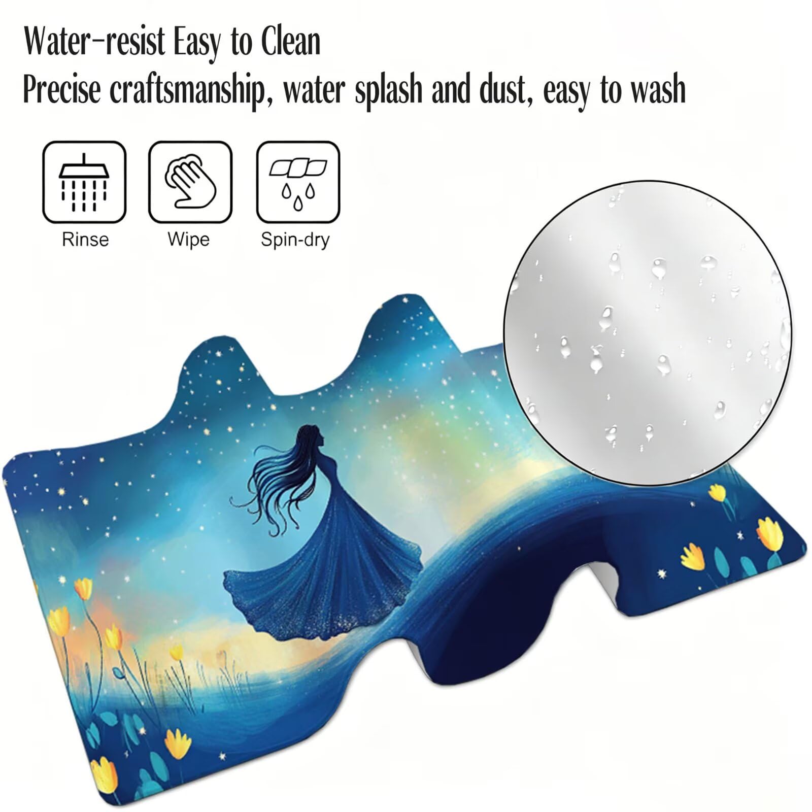 Tapis de Souris Gaming XXL,1400x600x3mm Tapis de Souris Bleu,Grand Tapis de Bureau sous Main avec Surface Spéciale Améliore Vitesse et Précision,Imperméable Mouse Pad Ciel étoilé pour Bureau XF-295