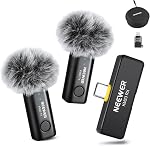 NEEWER Wireless Lavalier Microphone for iPhone Android Tablet PC Laptop 131ft/40m Range Noise Cancellation Omnidirectional Mic for Vlogging Live Streaming (1x RX + 2x TX), KM23