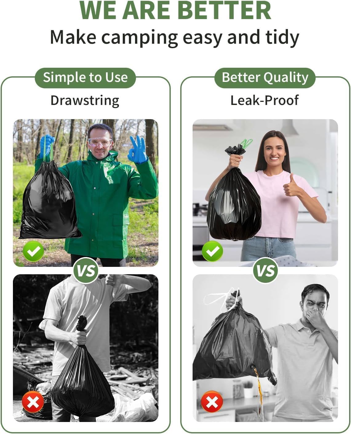 Camping Toilet Bags Poo Gel Set, 35 Count Portable Toilet Bags with 35 Count Camping Toilet Gel, 10 Gallon Composting Toilet for Portable Outdoor Hiking