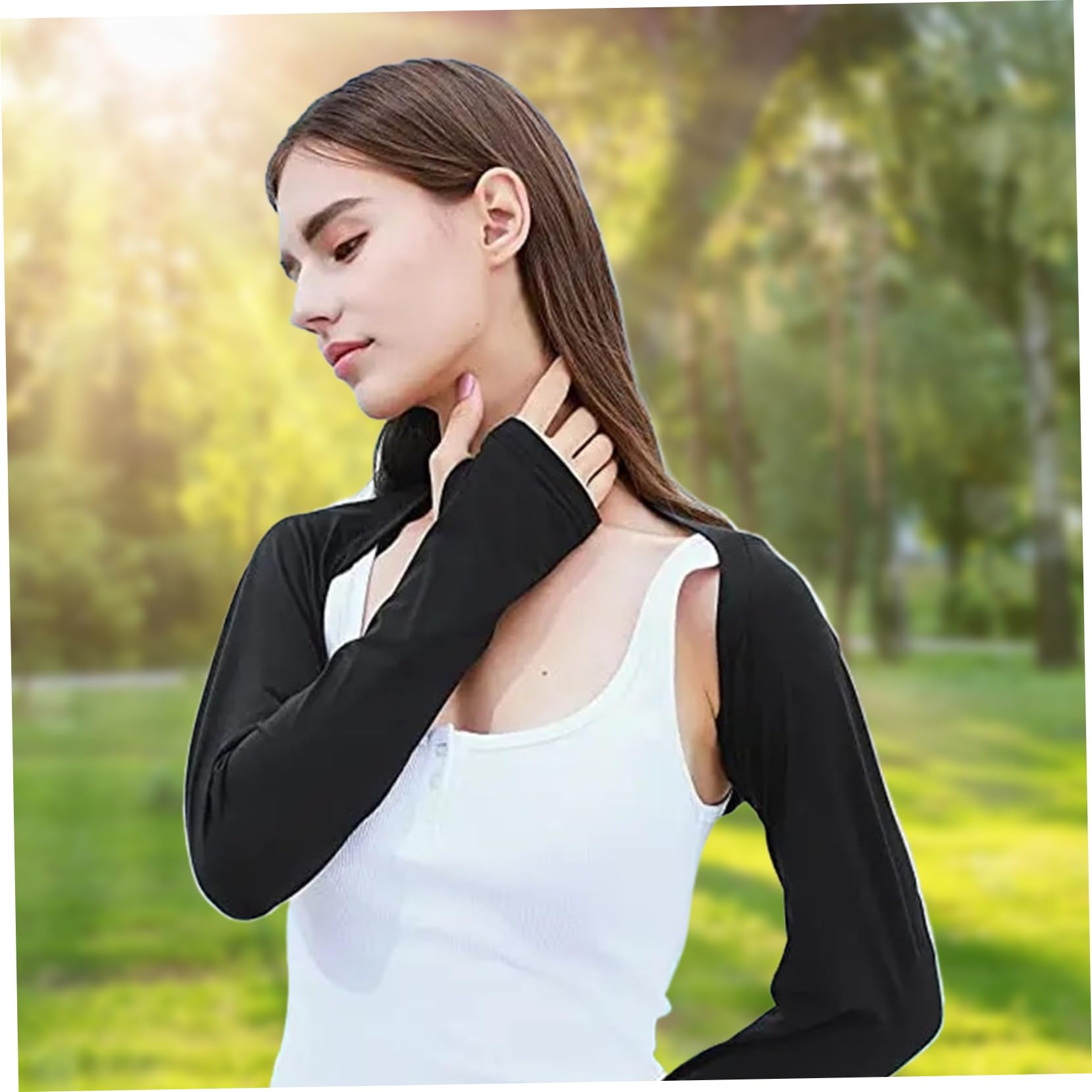 Lot de 3 manchons de bras châle pour femme manches rafraîchissantes contre le soleil protection UV bras long avec trou pour le pouce confortable et respirant haussement d'épaules golf pour la con
