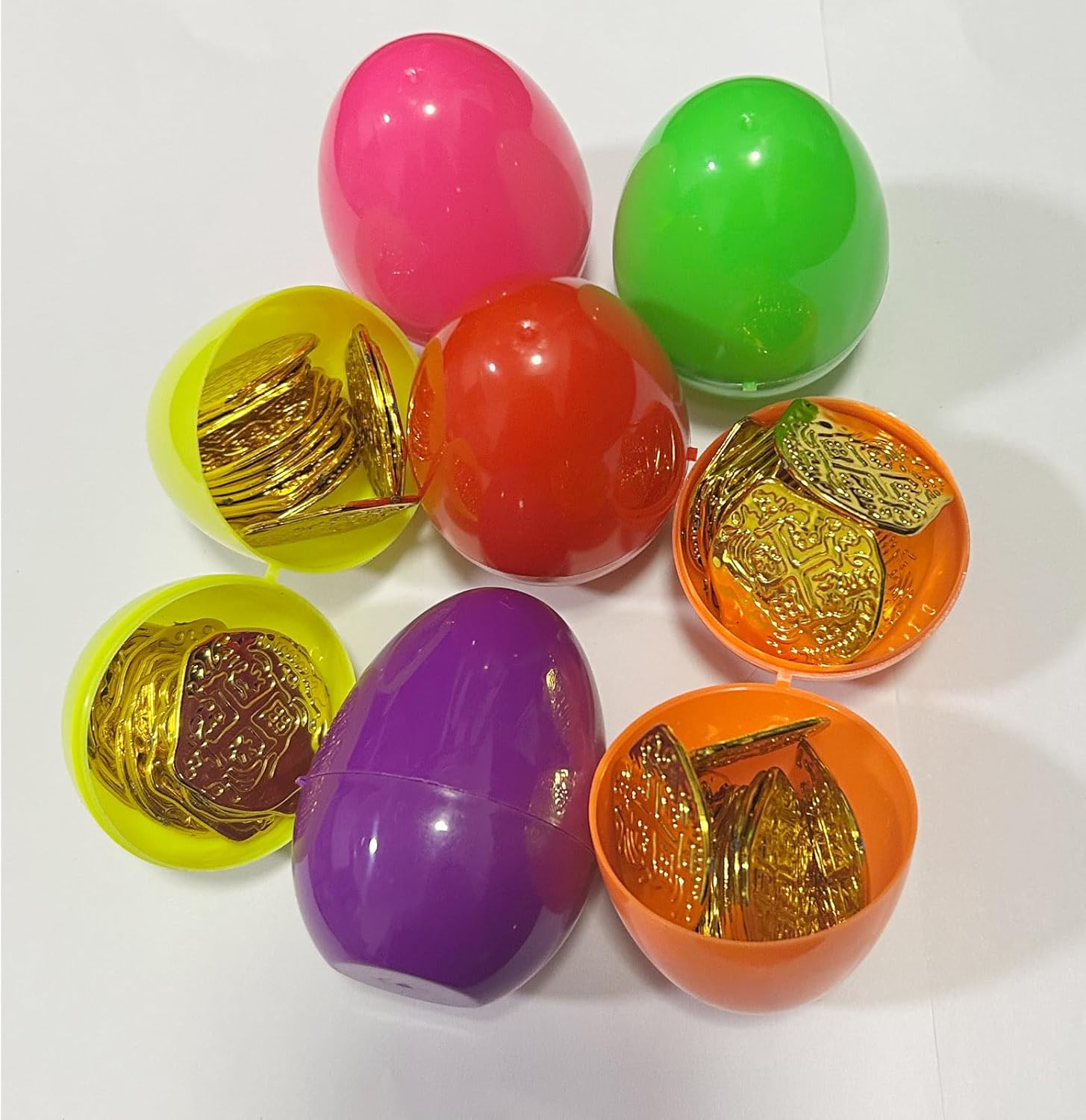 Benilax 24 Fillable Plastic Easter Egg Hunt Party Supply Pack - 2.8 inch Assorted Color Plastic Eggs