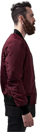 Urban Classics Mens Bomber Jacket TB1446 2-Tone Bomber Jacket Color: Burgundy/Black in Size: Large