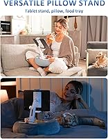 Vista 2 de Tablet & E-Reader Stand with Soft Plush Pillow and 2 Detachable Trays , Adjustable Tablet Holder for Bed or Lap Compatible with Kindle Kobo iPad