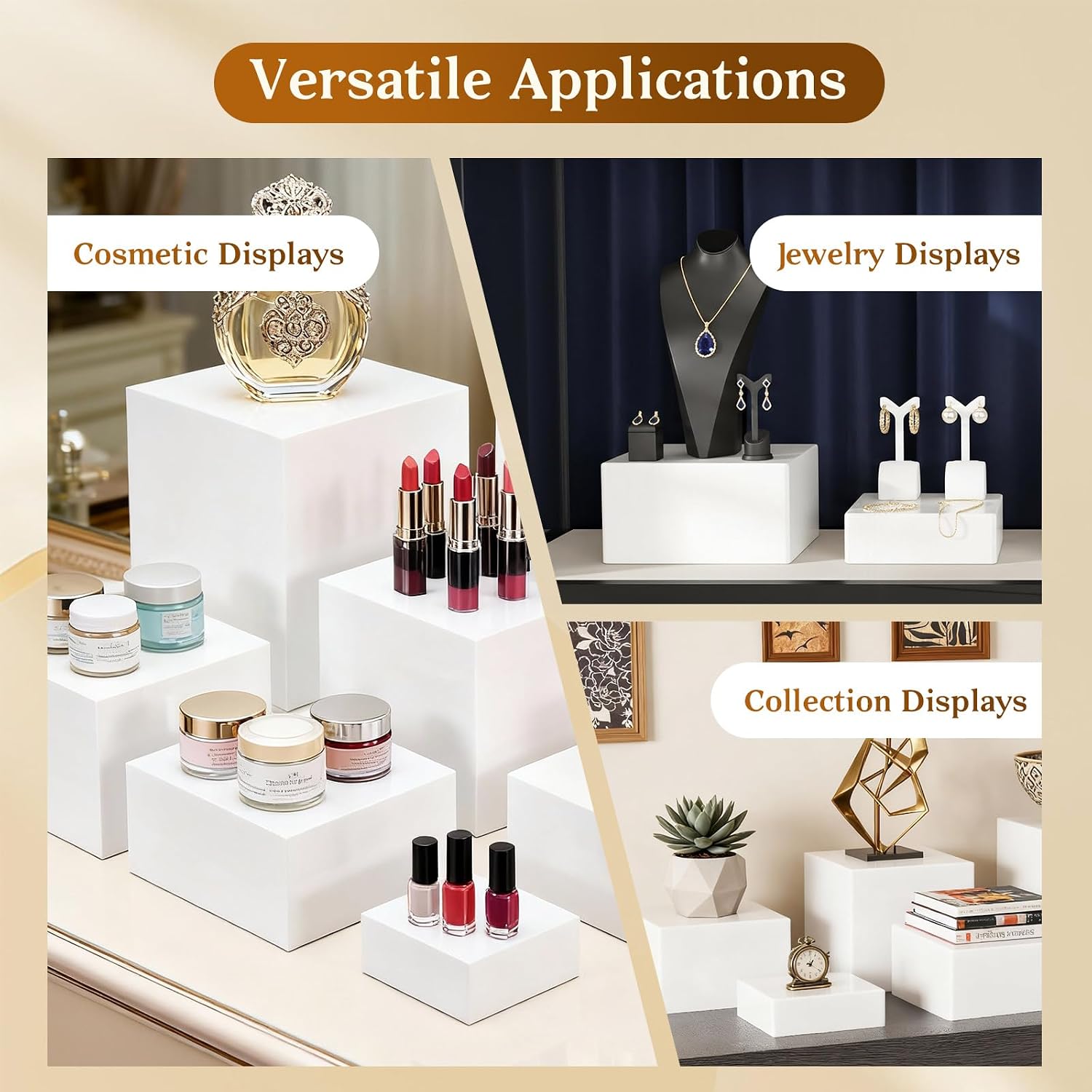 8pcs Buffet Risers,Dessert Table Display Set,White Cake Stand,Acrylic Boxes ForDisplay,Catering Supplies Buffet Display,Cube Boxes Nesting Risers,For Party Catering Dessert(8"-7"-6"-5"-4"-4"-3"-3")
