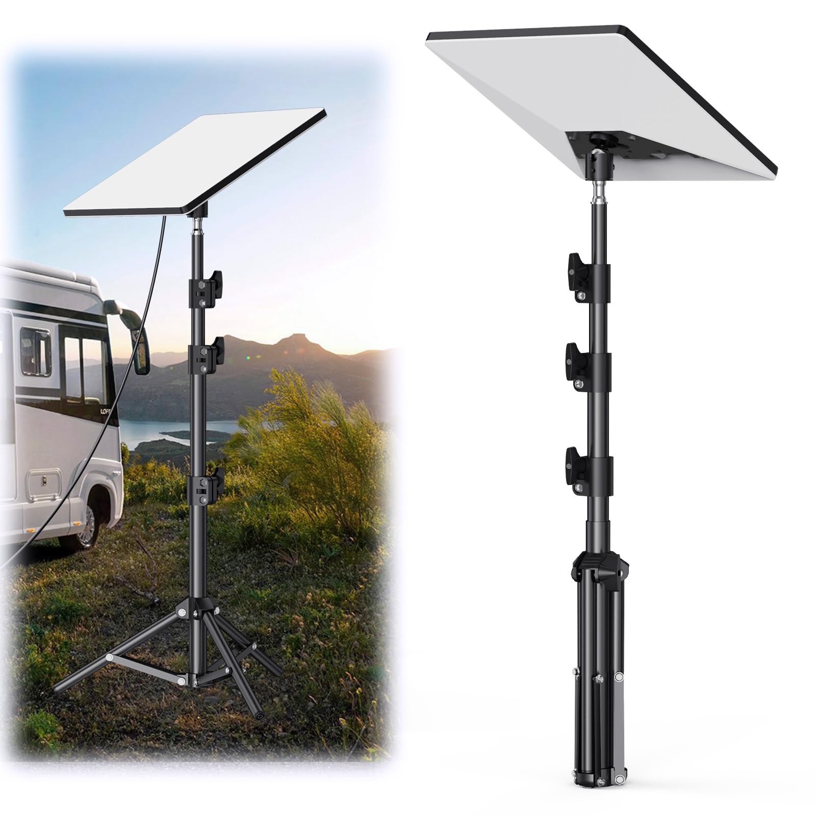 Starlink Mini Tripod Mount – Portable Starlink Mini Mount with 3-Level Height Adjustment, Tripod Stand for Outdoor Camping & RV Travel, Complete Starlink Kit Accessories