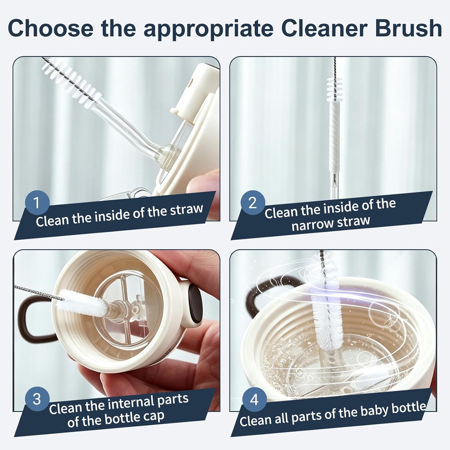 Straw Cleaner Brushes Sets for Stanley Mug,A Set of 12,Crevice Cleaning Brush Long Straw Brushfor Sippy Cup,Tumbler,Water Bottle