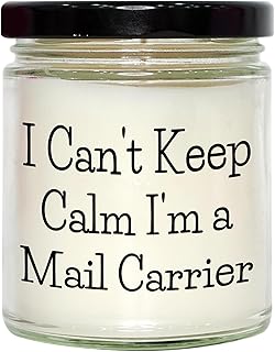 I Can't Keep Calm I'm A Mail Carrier Gifts from Friends to Mail Carrier 9oz Vanilla Soy Candle Birthday Unique Gifts