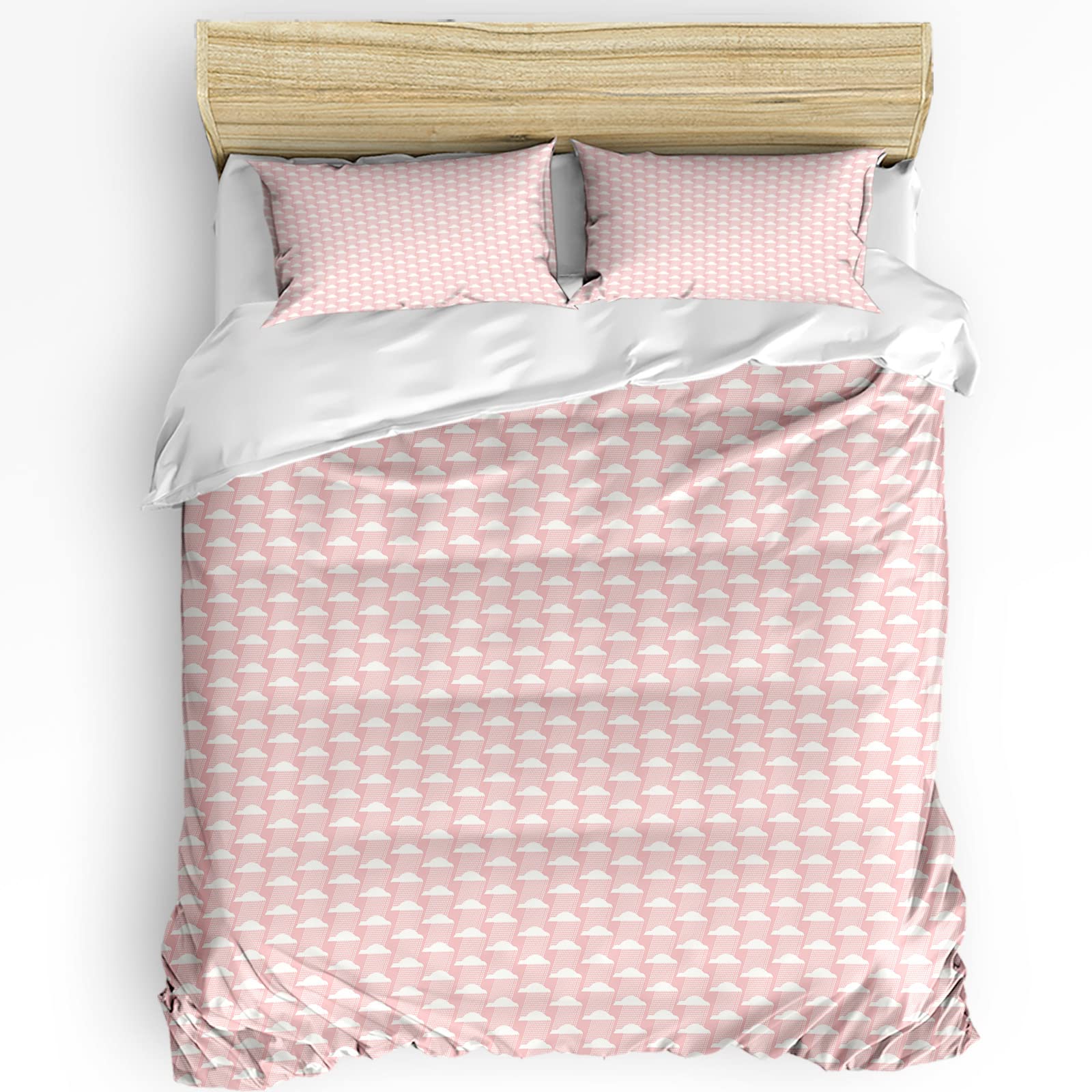 Amazon.com: ALAGEO Cloud Duvet Cover Sets Pink Bedding Sets