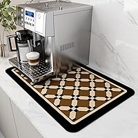 Vista 18 de AMOAMI Tapete de café absorbente con parte trasera de goma para secar platos para encimera de cocina, accesorios de bar para debajo de la cafetera