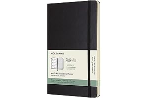 Moleskine Classic 18 Month 2019-2020 Agenda Planner, Black, Large