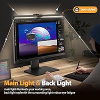 Vista 4 de Computer Monitor Light,Screen Monitor Light Bar with Backlight for Eye Caring, E-Reading LED Task Lamp with Color/Dimming Adjustment,Touch