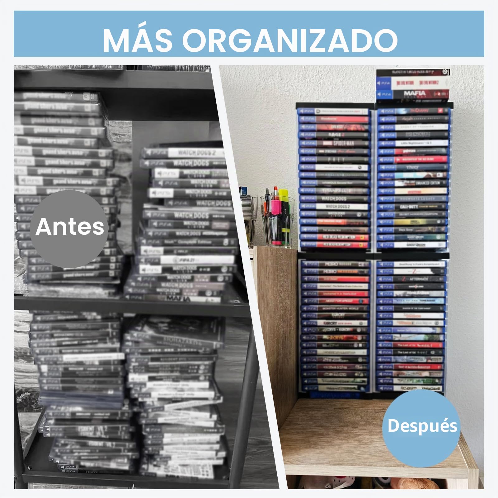 Queen.Y Caja de Disco de Juego Soporte de Estante de Almacenamiento de Duradero para Ps5 Estante de Almacenamiento con 36 Piezas de Discos de Juego