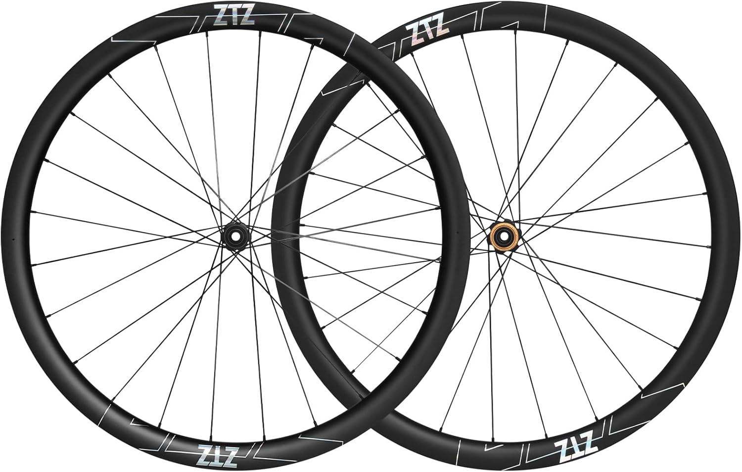 ZTZ 700C Carbon Road Bike Wheelset, Ultralight 37/46mm Disc Brake Bike Wheels,Front & Rear 24H High-Strength 700c Clincher Rims, Compatible with 8-11 Speed Cassettes