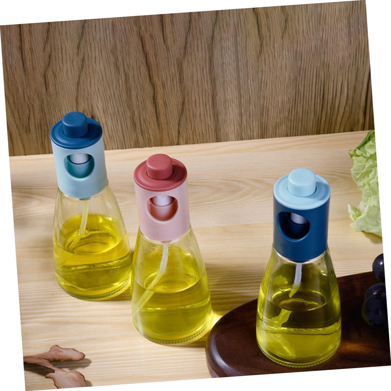 2Pcs Oil Sprayer Glass Bottles Spray Dispenser for Cooking Kitchen Use with Transparent Design and Fine Oil Control Safe Food Grade Materials for Home and Restaurant