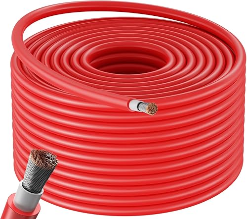 Miniatura 10 de Bateria Power Solar Panel Cable 100FT Black and 100FT Red Kit, 10AWG (6mm) Solar Extension Wire, Tinned Copper Wire for Outdoor Automotive RV Boat