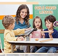 Vista 5 de Nuanchu Juego de 5 piezas de instrumentos de percusión de mano de madera, mini cabasa de madera con panes de acero inoxidable, instrumento musical