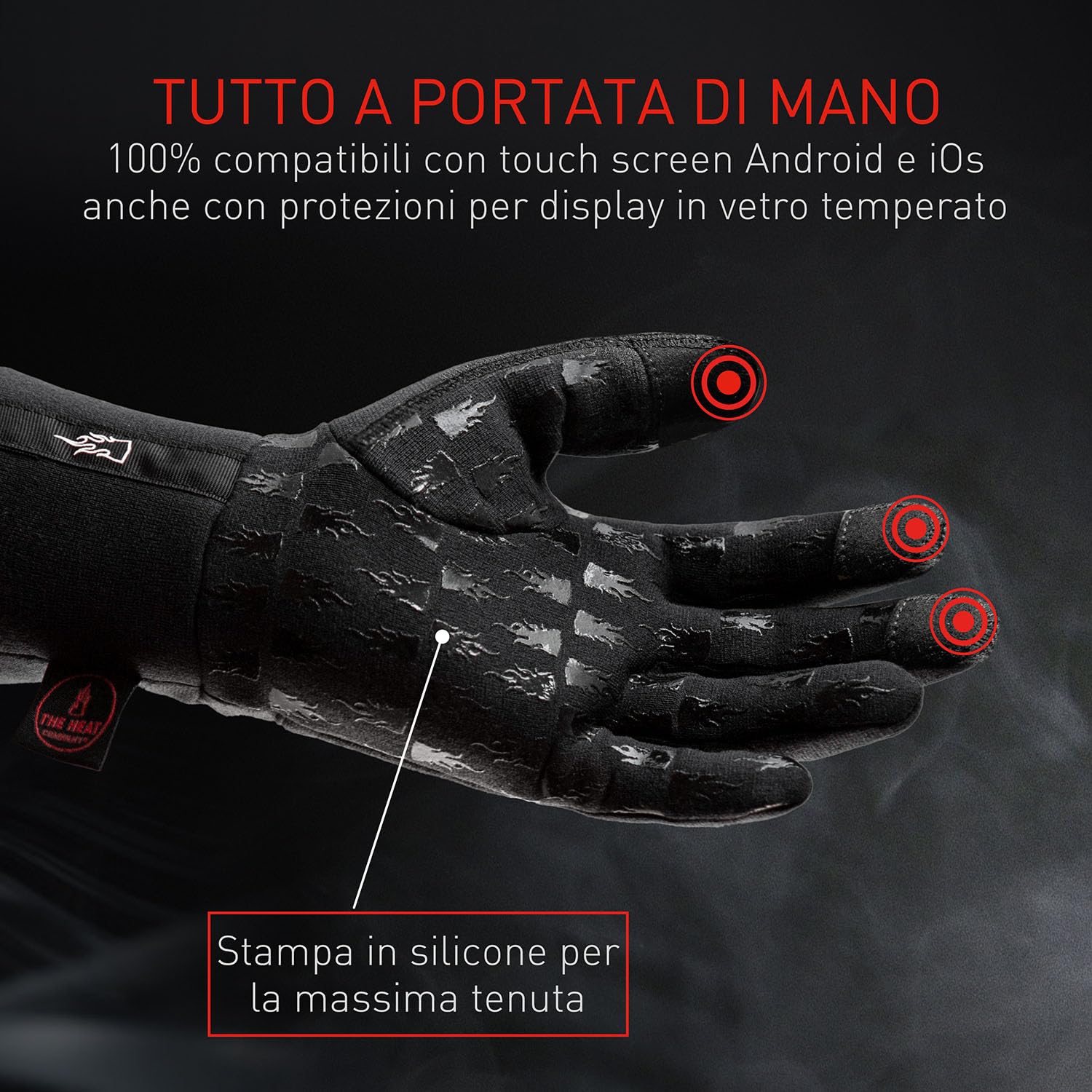 THE HEAT COMPANY - Merino Liner Pro - Guanti Interni Morbidi in Lana Merino - Qualità Premium - Touchscreen per Donne e Uomini - Sportivi - Nero