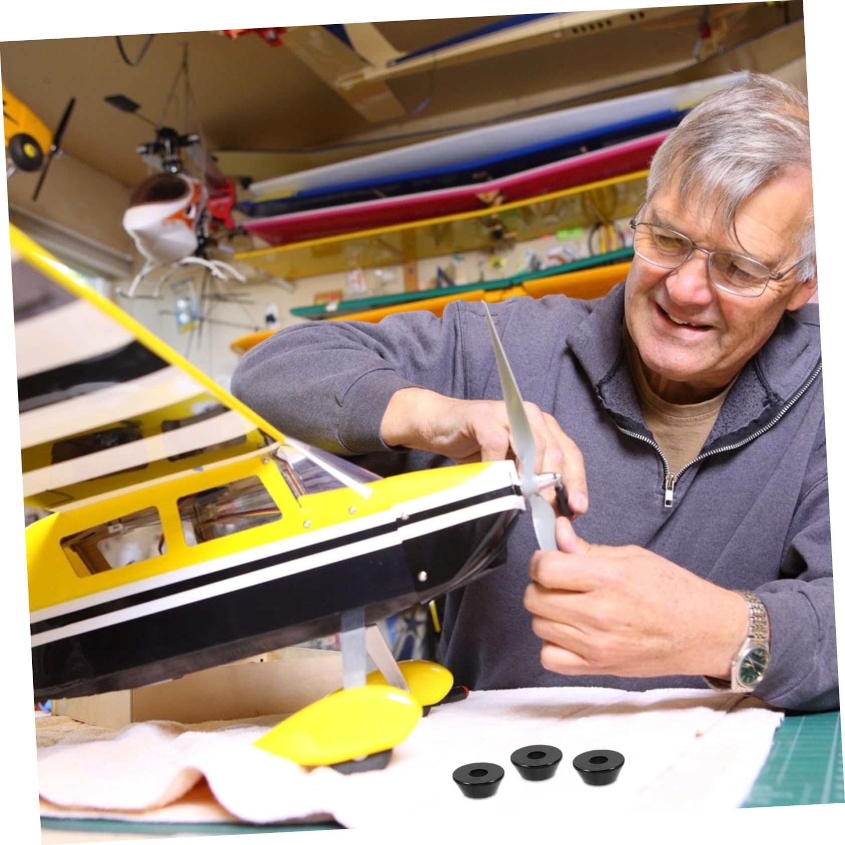 Veemoon 50pcs Conical Gasket Replacement for Model Aircraft M5 Size Black High Precision and Resistant