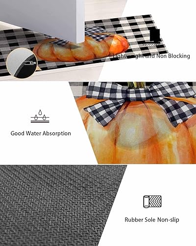 Miniatura 8 de Tapete de baño con calabaza naranja retro para bañera, antideslizante, de secado rápido y absorbente, tierra de diatomeas, cocina, ducha, fregadero,