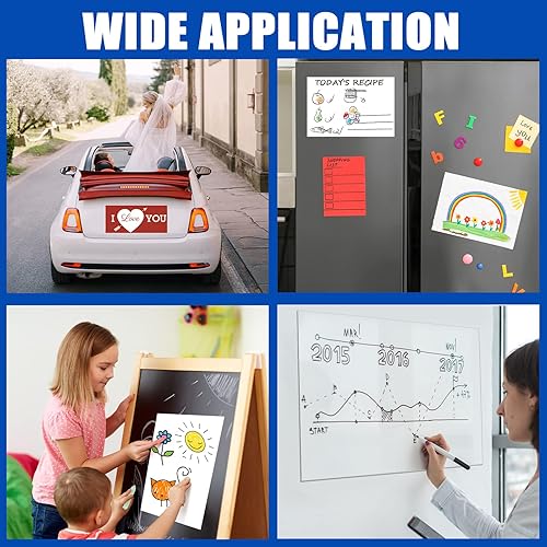 Miniatura 7 de Tallew 4 imanes de automóvil en blanco, 24 x 12 pulgadas, 18 x 12 pulgadas, letreros flexibles para puerta de automóvil para vehículos, esquinas