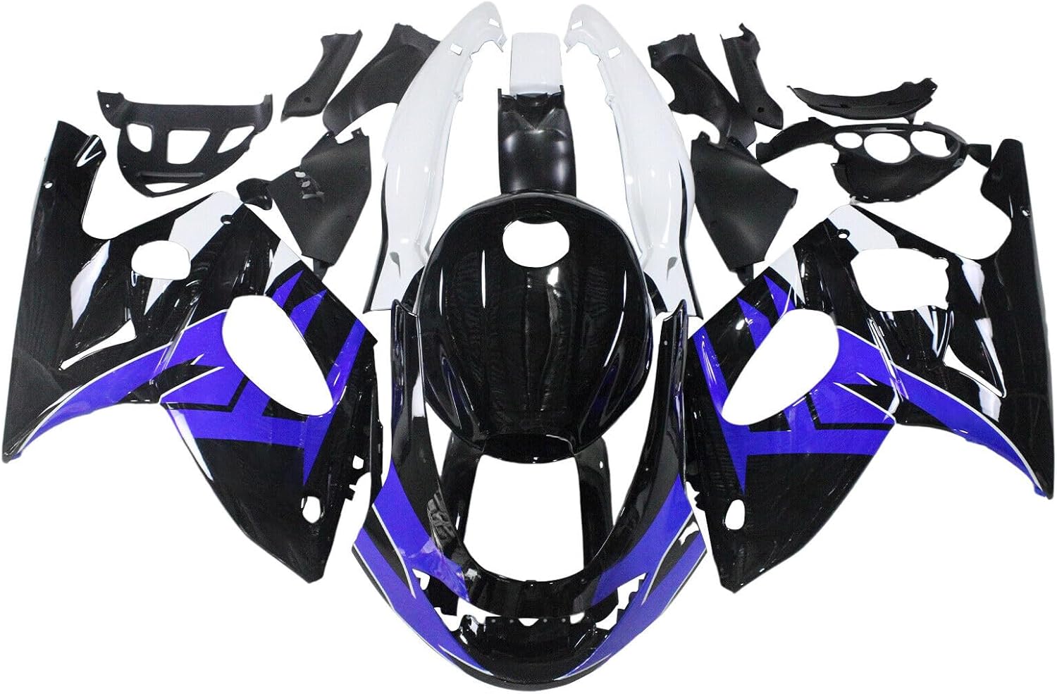 Injection ABS Fairing Kit Fit for 1997-2007 Yamaha YZF600R Complete Fairings YZF 600R 97 98 99 00 01 02 03 04 05 06 07 Plastic Bodywork Cowling (Blue & Black)