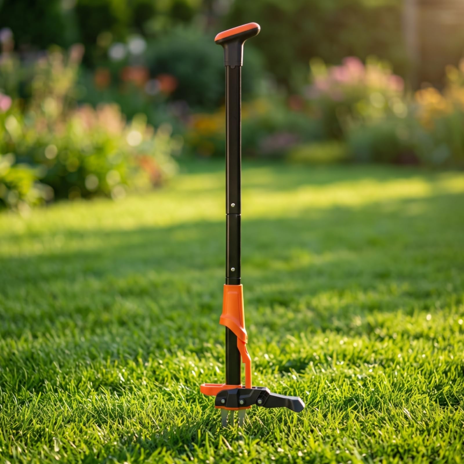 kowaku Arrache-Mauvaises Herbes avec Pédale Ergonomique Désherbeur à Long Manche Robuste Désherbeur à Pied pour Jardiniers, Seniors, Jardin, Pelouse