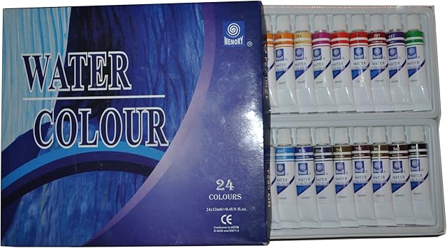 Memory Professional Artists Watercolour Paint Set, 24 Colours in 12ml Alumenium Tubes, Retail Packed - advance purchas special