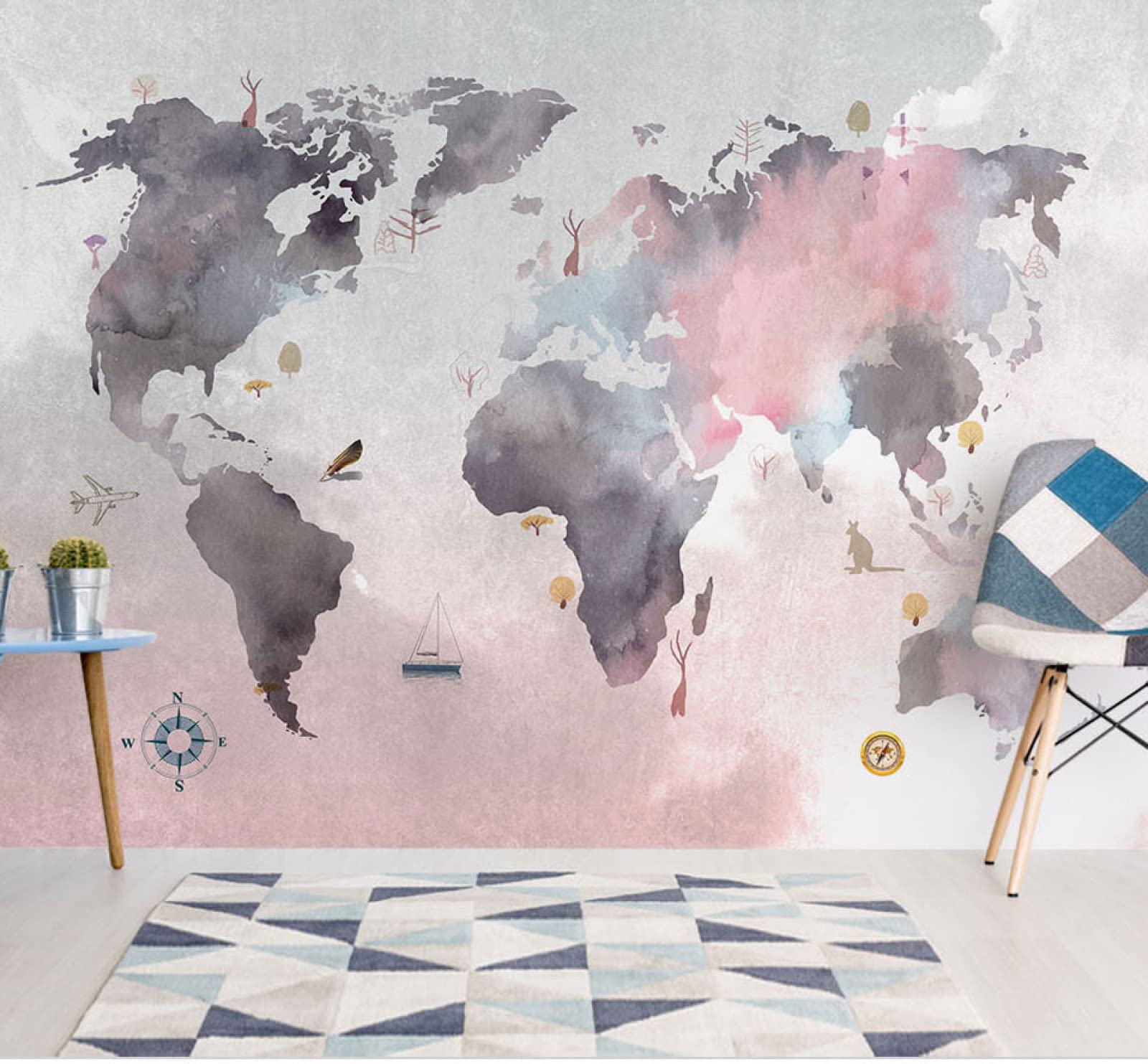 Sticker mural 3D carte du monde et photo murale grand format 400x280 cm