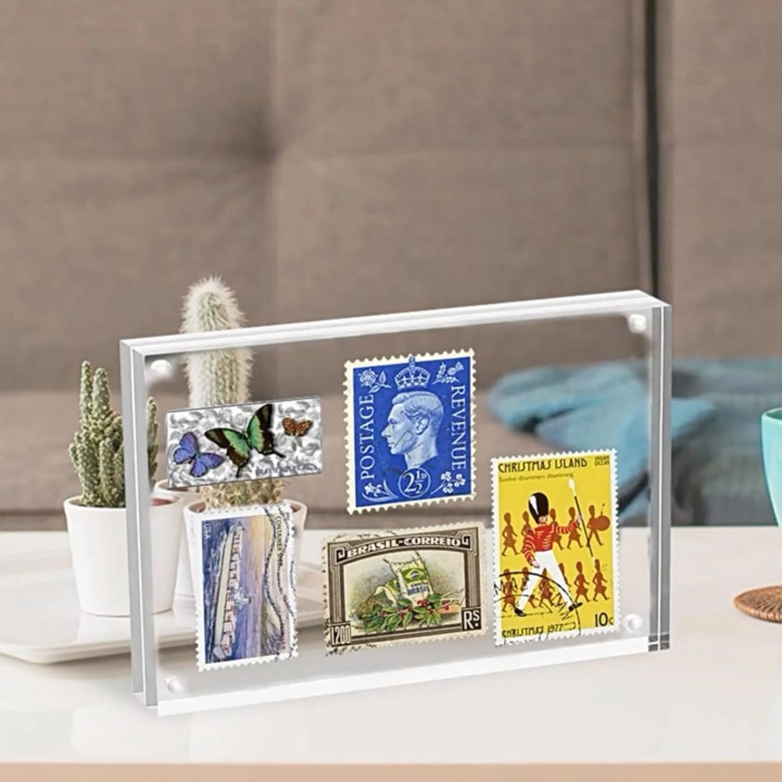 3pcs Cornice in Acrilico Trasparente 10,2x15,2 cm, Portafoto Magnetico Doppio Lato, Autoportante, Senza Cornice, Moderno per Ufficio, Casa, Foto, Ricordi, Facile da Cambiare, Comodo per Uso Quotidiano