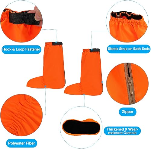 Miniatura 4 de PATIKIL Cubiertas impermeables para zapatos, cubierta de zapatos de lluvia con cremallera, cubiertas para botas de nieve, sobrezapatos para