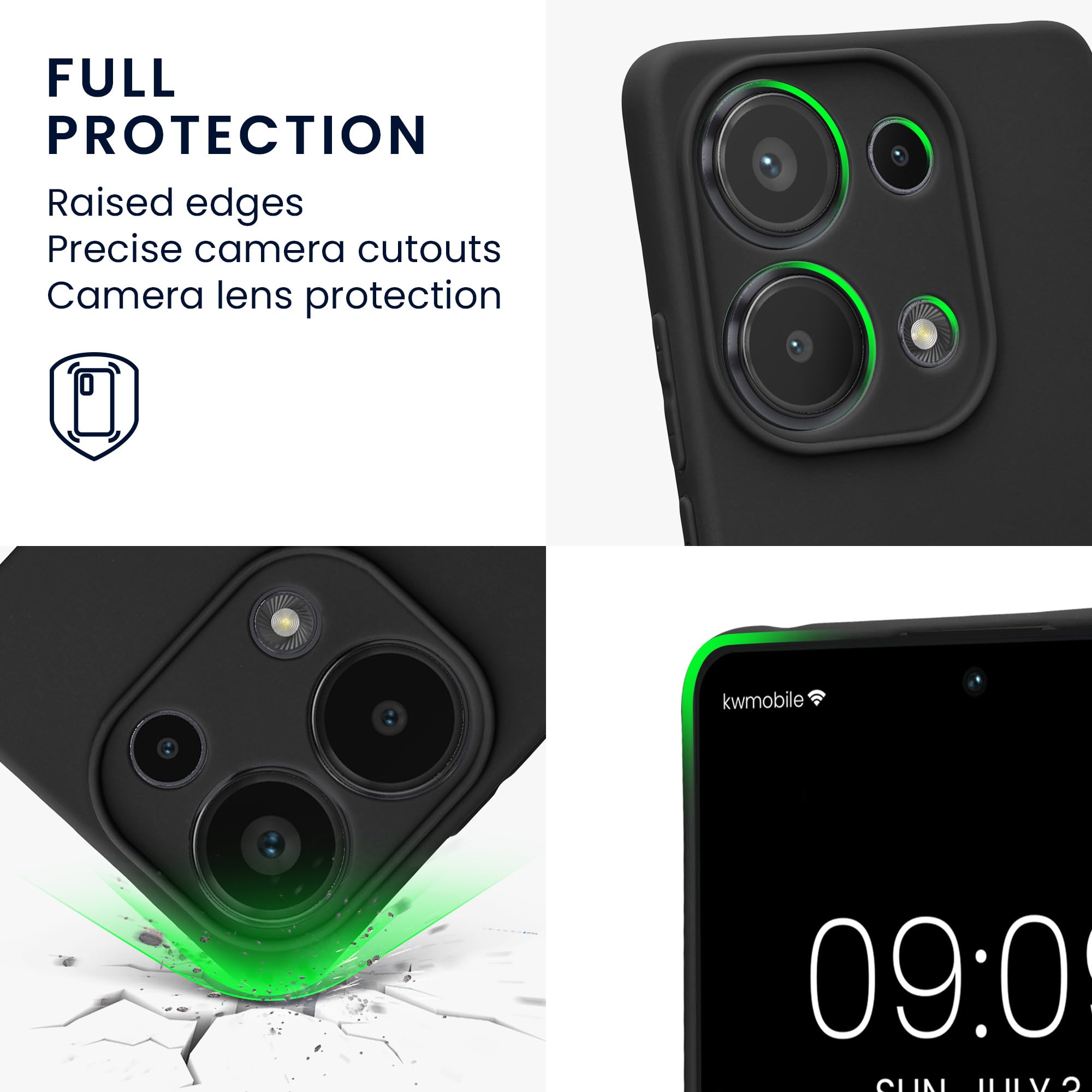 Kwmobile Custodia Per Xiaomi Redmi Note 13 Pro 4G, Cover In TPU Con Cordino, Colore Petrolio, Antiscivolo - 3