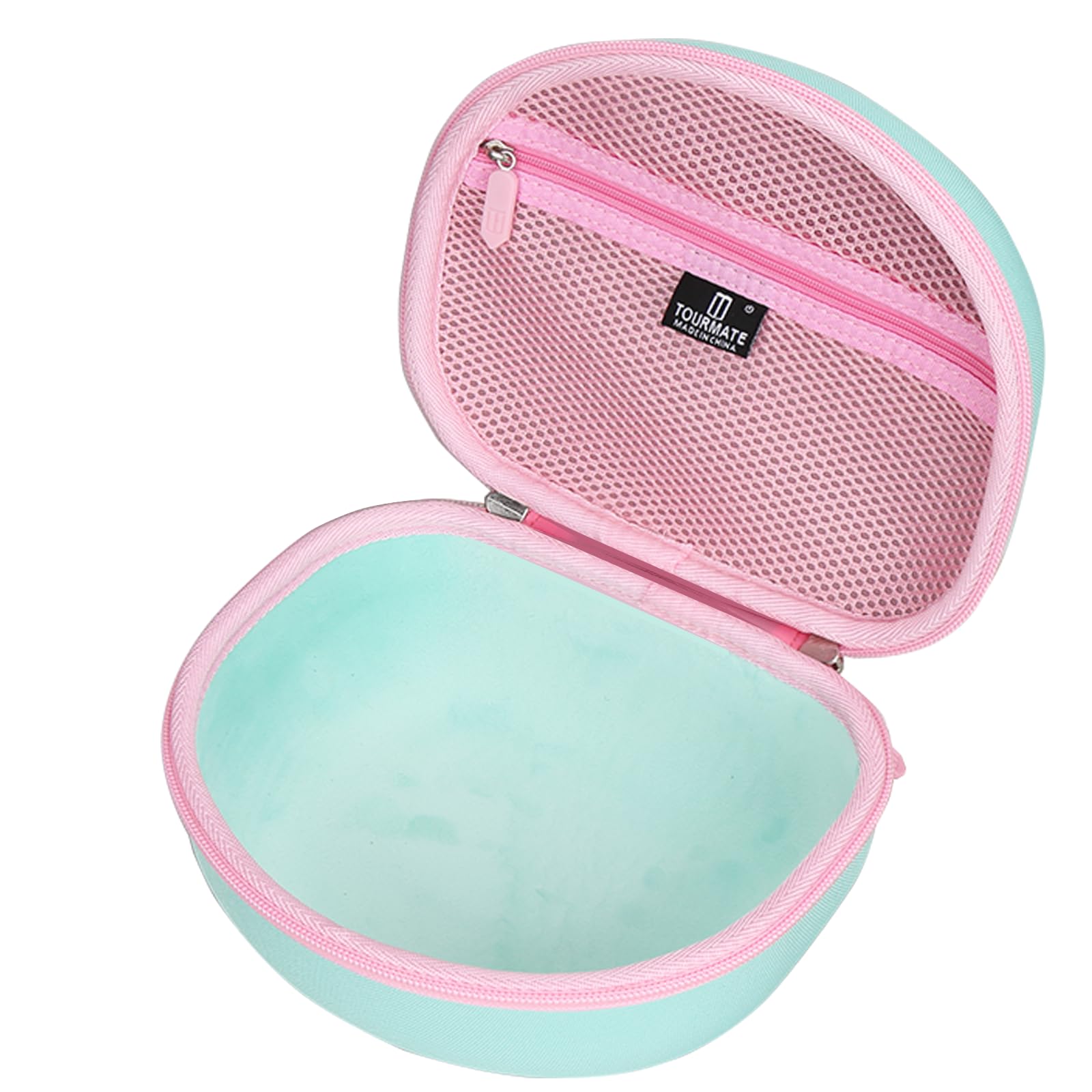 Tourmate Funda rígida de Viaje para Auriculares inalámbricos Riwbox CT-7 CT-7S / iClever HS01 / FosPower con luz LED para niños, Bolsa de Almacenamiento Protectora (Caja Rosa y Verde a la Venta)
