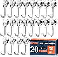 Vista 18 de FINDMAG Ganchos magnéticos giratorios de 60 libras, paquete de 4 ganchos magnéticos de neodimio resistentes, ganchos magnéticos fuertes para colgar