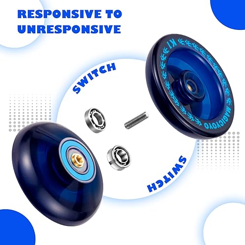 Miniatura 4 de MAGICYOYO Yoyos responsivos para niños principiantes, paquete de 2 Pro Yoyo, Yo Yo V3 de metal de doble función, yoyos de plástico K1 Plus con 12