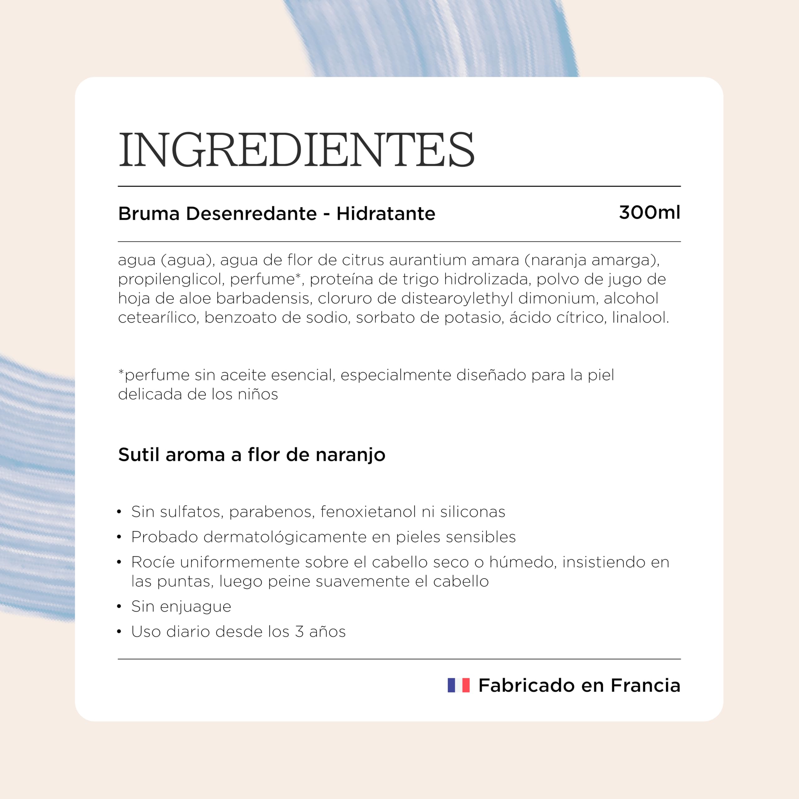 MINOIS PARIS – Spray Desenredante Niño Todo Tipo de Cabello Sin Aclarado – Largo, Grueso, Rizado - Hidrata y Fortalece - Desde los 3 Años - 98% Ingredientes Origen Natural – Made in France - 300ML