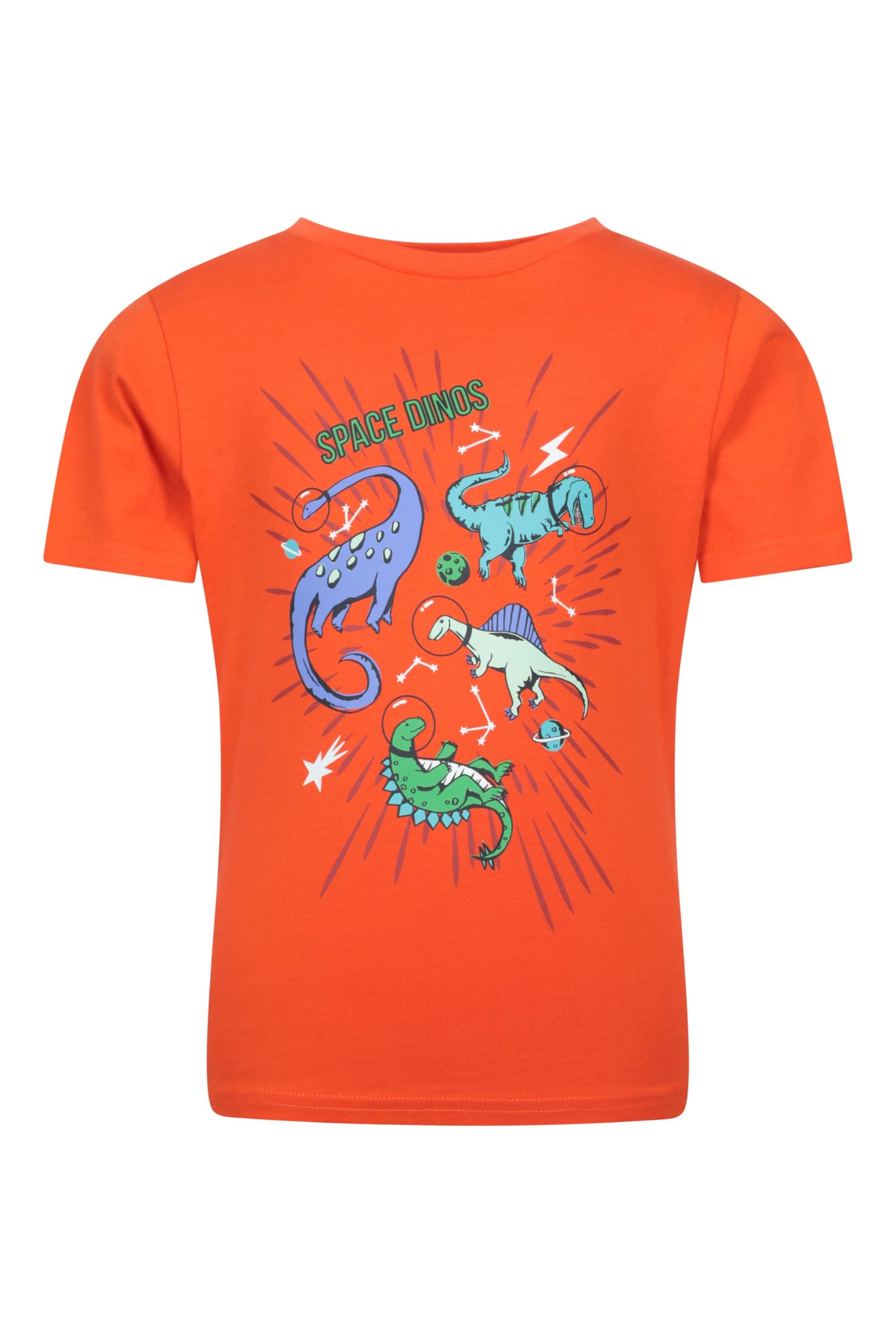 Glow In The Dark Space Dino Kids Tee - Orange