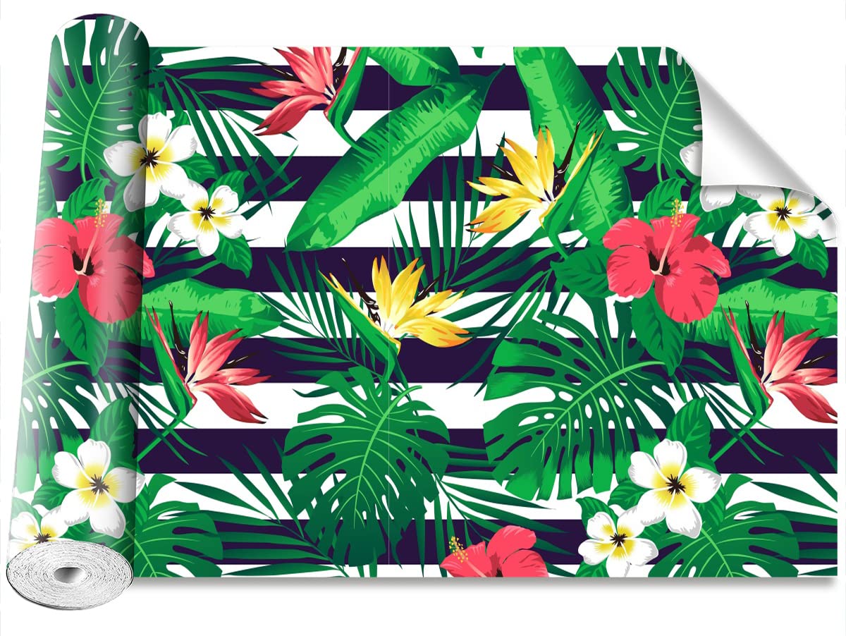 Stickers Muraux Fleurs Tropicales pour une Décoration Salon Moderne