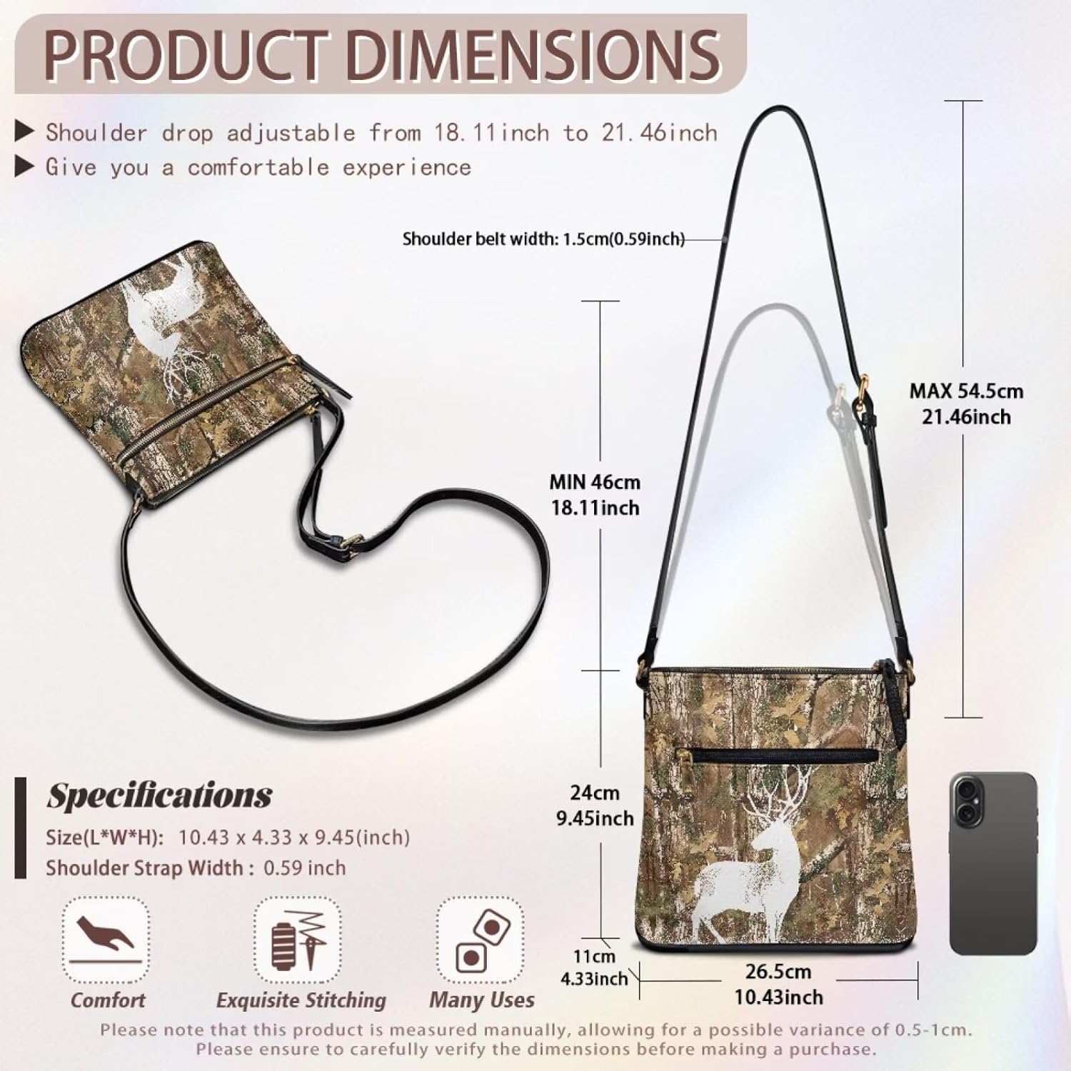 Women's Leather Crossbody Purse with Zipper, Roomy Practical Hobo Handbag Shoulder Bags for Work and Travel