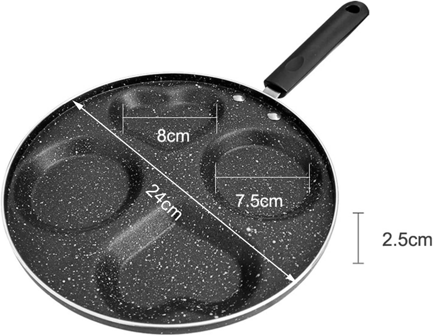 4 Hole Egg Frying Pan, Aluminum Alloy Omelette Pan, Medical Stone Coating,