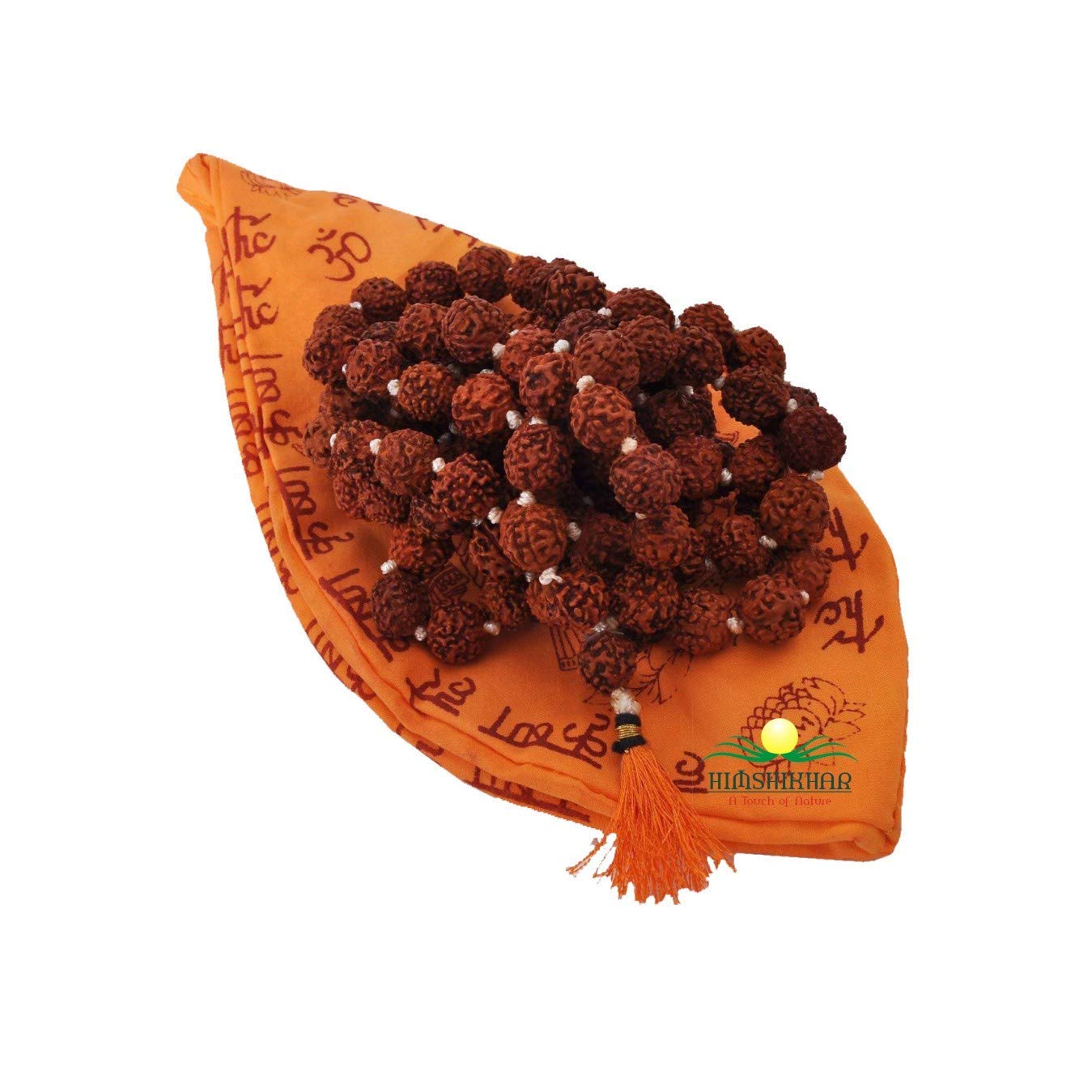 Himshikhar|| Himshikhar || Rudraksha Mala 108 Bead with Hare Rama Hare Krishna Japa Mala Bag Free/Rudrakha Mala for Japa with Gomukhi Japa Mala Bag by Green World Pooja Samagri